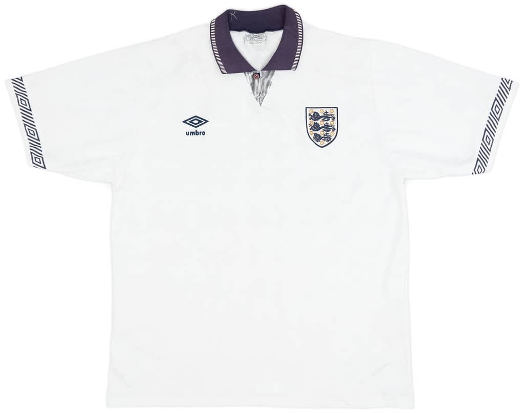 1990-92 England Home Shirt - 9/10 - (XL)