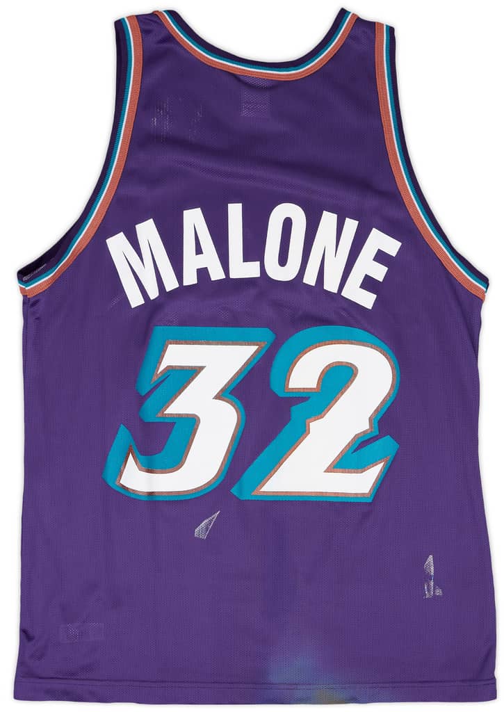 1996-02 Utah Jazz Malone #32 Champion Away Jersey - 5/10 - (L)