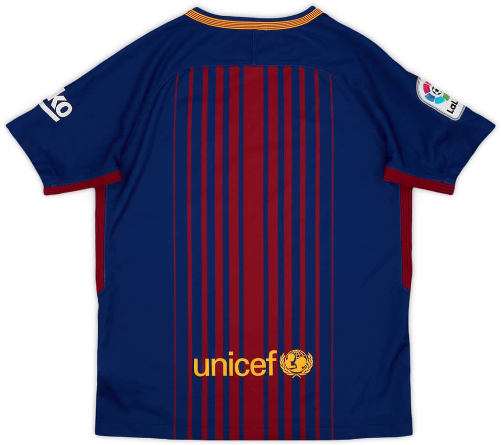 2017-18 Barcelona Home Shirt - 8/10 - (M.Boys)