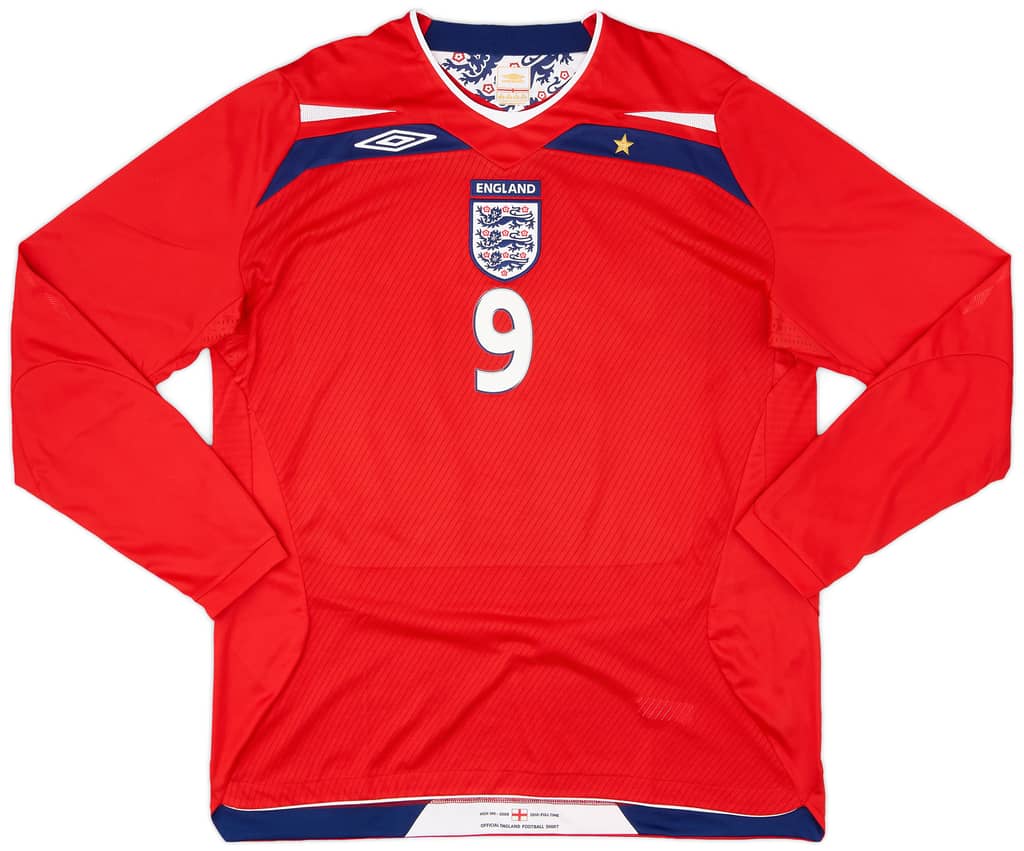 2008-10 England Away L/S Shirt Rooney #9 - 9/10 - (XL)