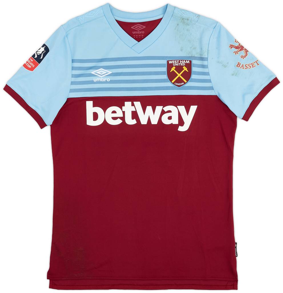 2019-20 West Ham Match Worn FA Cup Home Shirt Ajeti #27