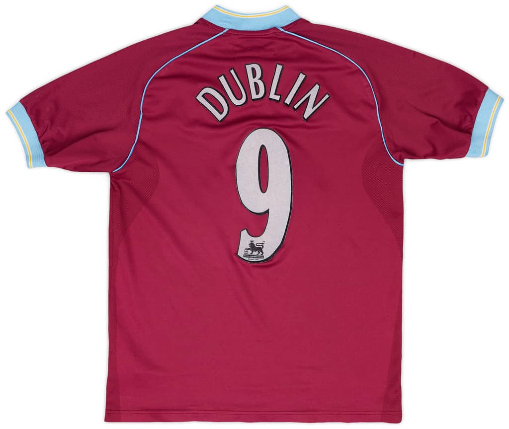 2001-02 Aston Villa Home Shirt Dublin #9 - 6/10 - (Y)