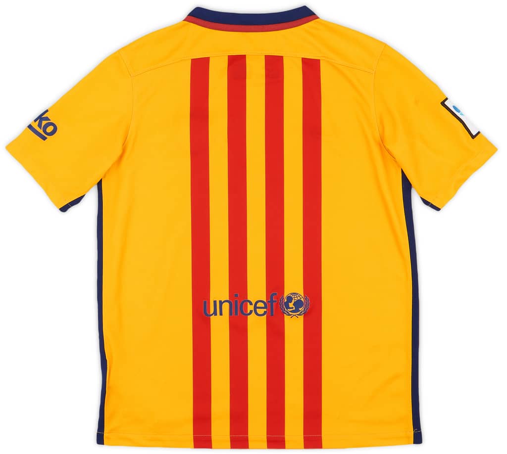 2015-16 Barcelona Away Shirt - 7/10 - (XL.Boys)