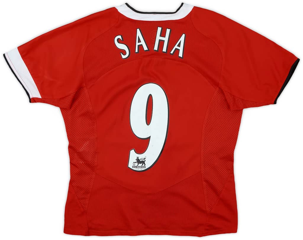 2004-06 Manchester United Home Shirt Saha #9 - 6/10 - (M.Boys)