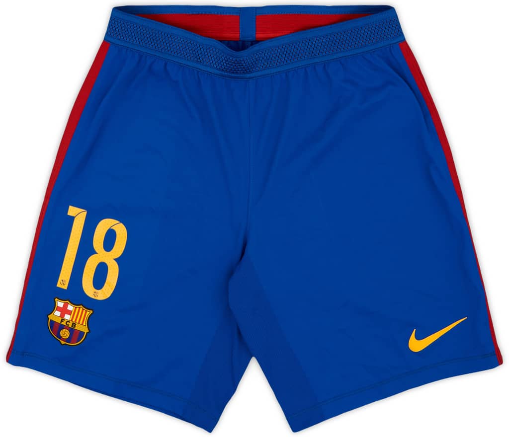 2016-17 Barcelona Authentic Home Shorts #18 (Jordi Alba) - 8/10 - (M)