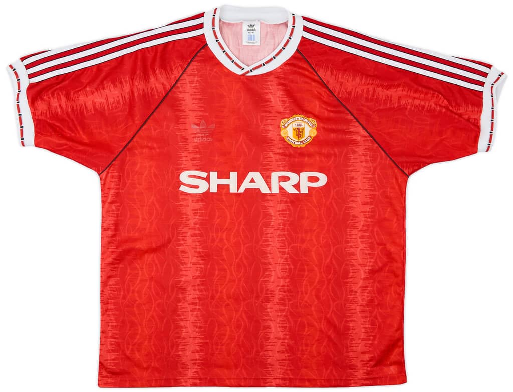 1990-92 Manchester United Home Shirt - 5/10 - (L/XL)