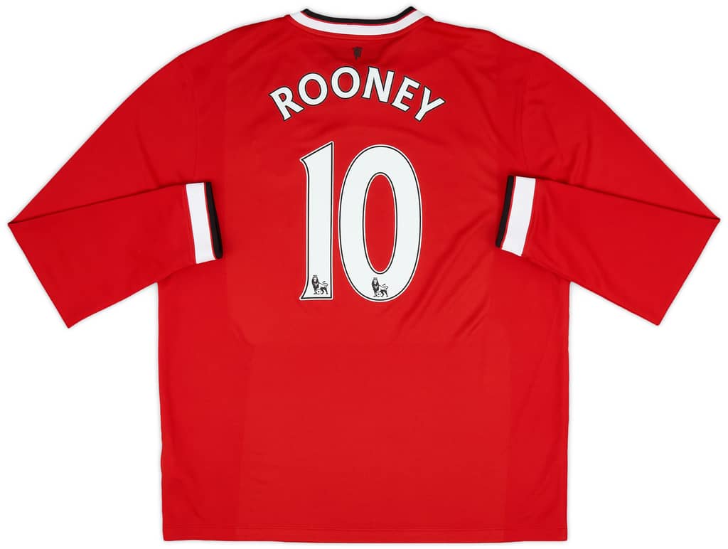 2014-15 Manchester United Home L/S Shirt Rooney #10 - 8/10 - (XL)