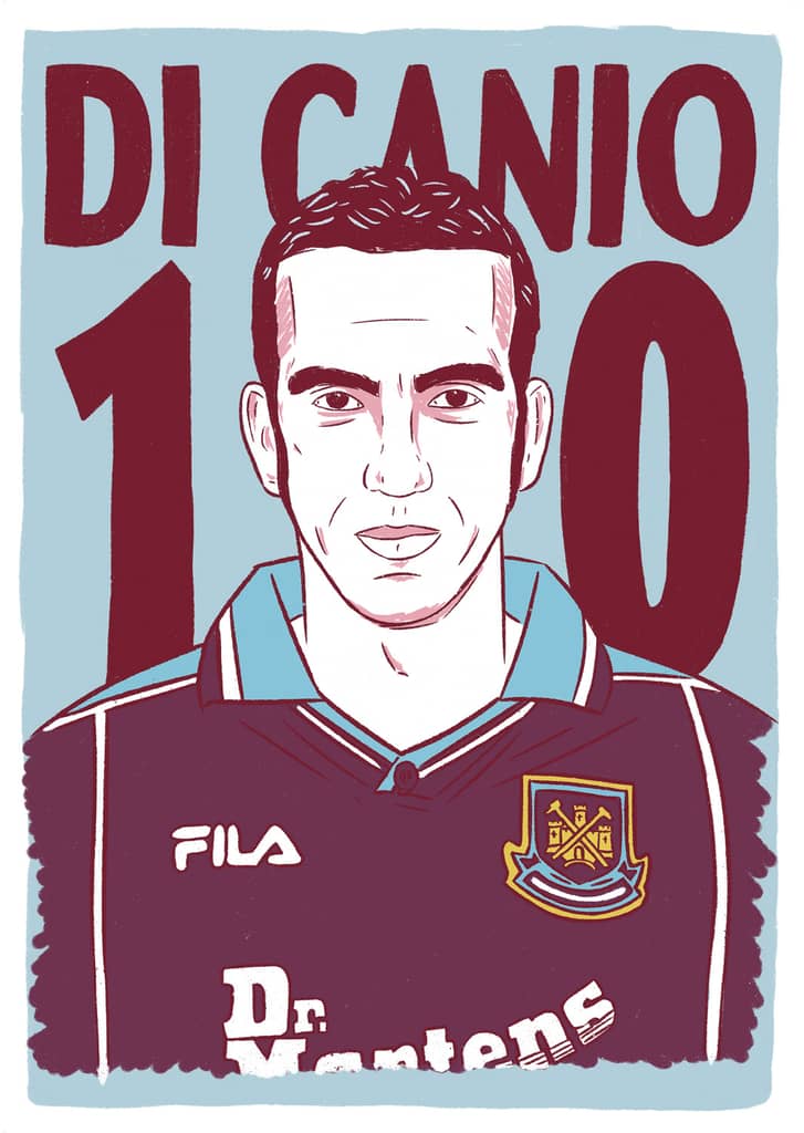 1999-01 West Ham Di Canio #11 Premier League Icons Poster/Print