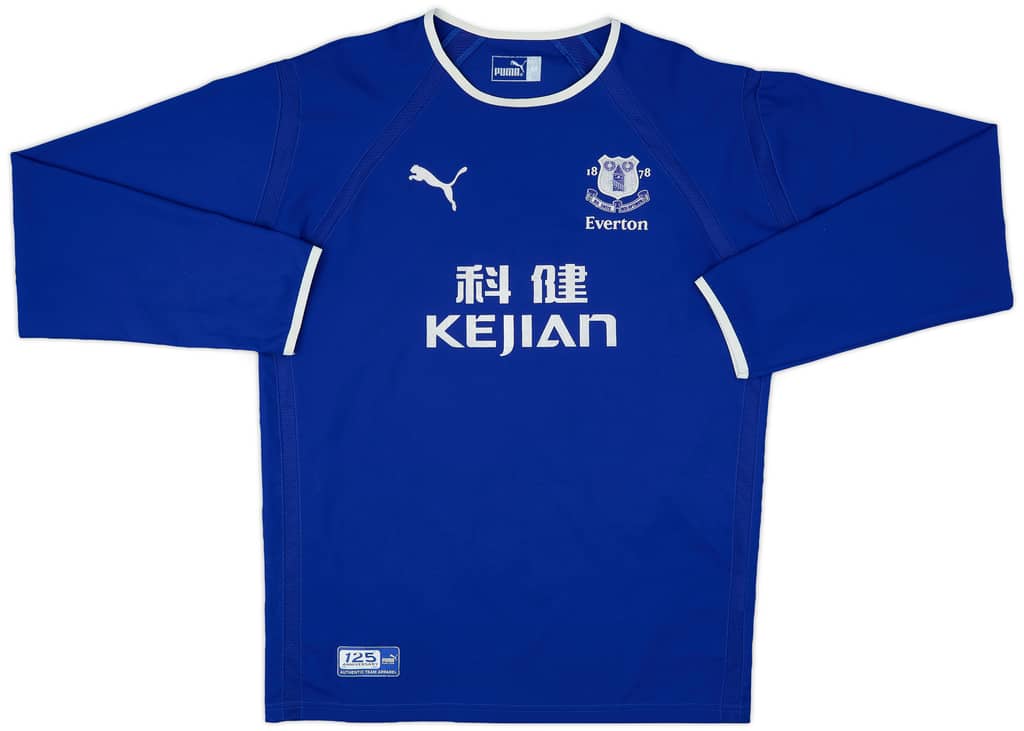 2003-04 Everton Home L/S Shirt Ferguson #10 - 8/10 - (M)