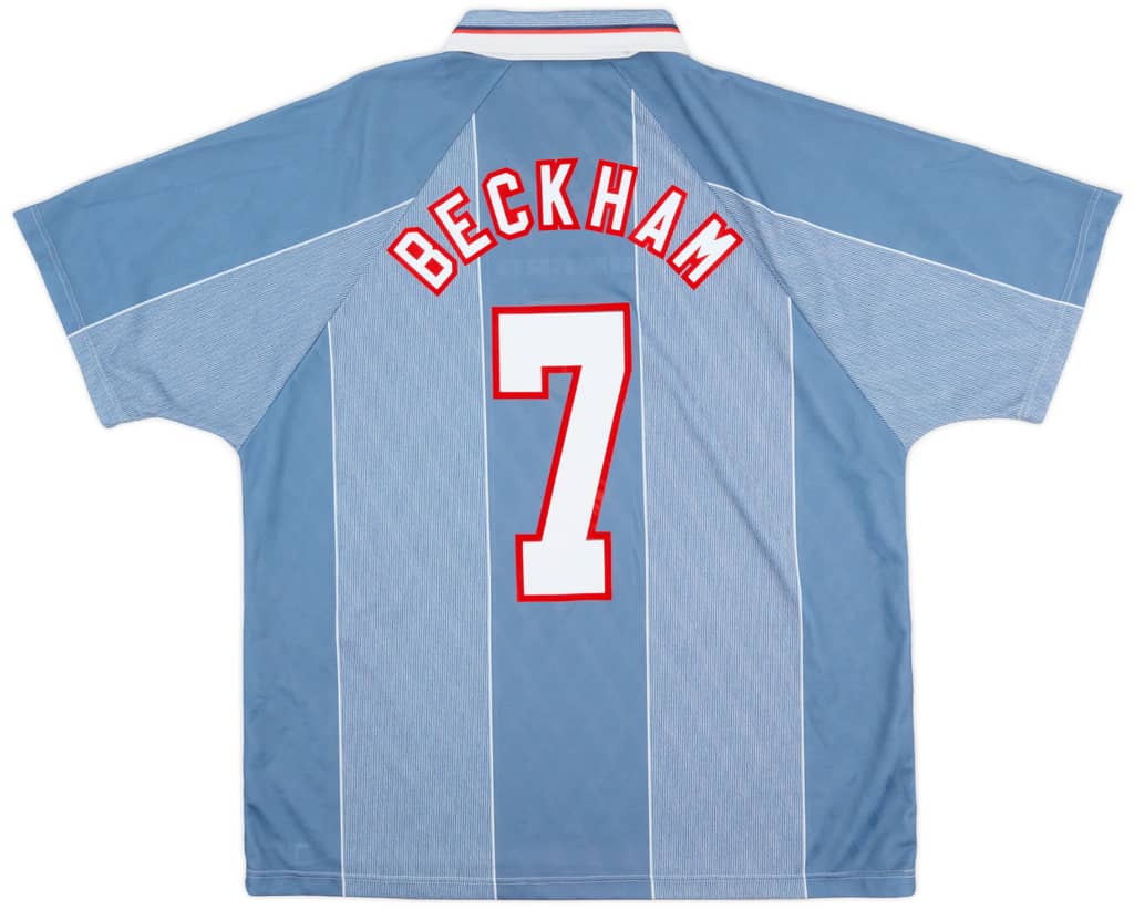 1996-97 England Away Shirt Beckham #7 - 9/10 - (XL)