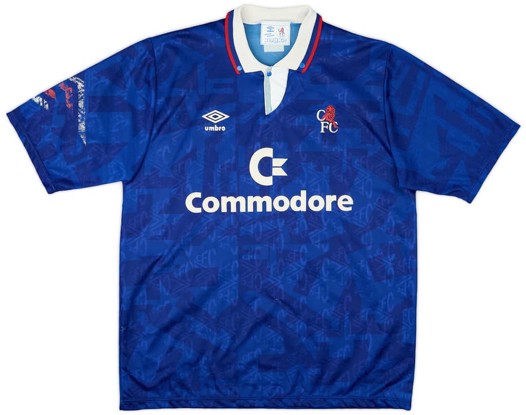 1991-93 Chelsea Home Shirt - 8/10 - (L)