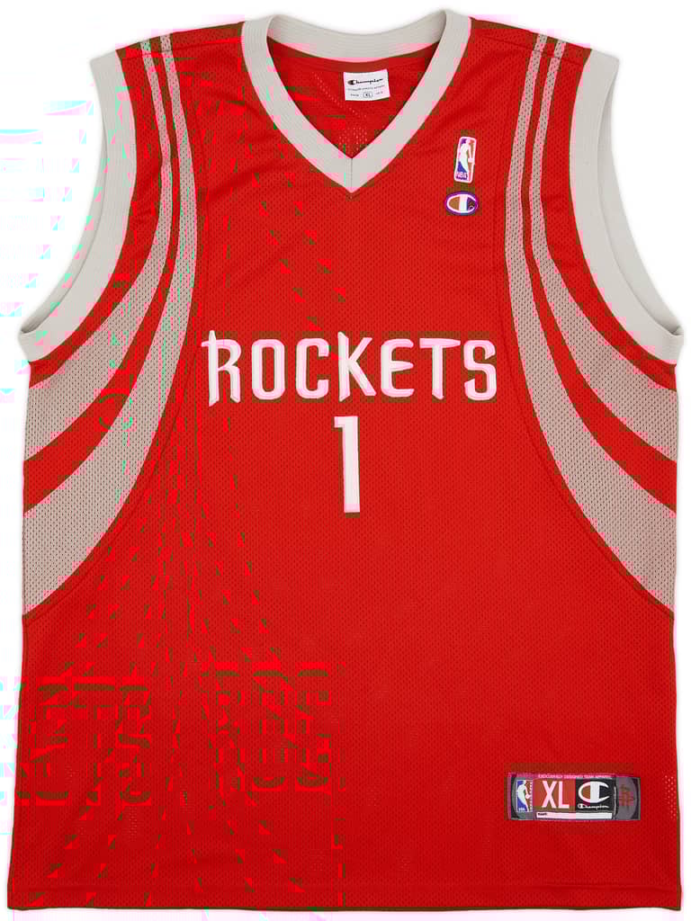 2004-10 Houston Rockets McGrady #1 Champion Authentic Away Jersey - 6/10 - (XL)