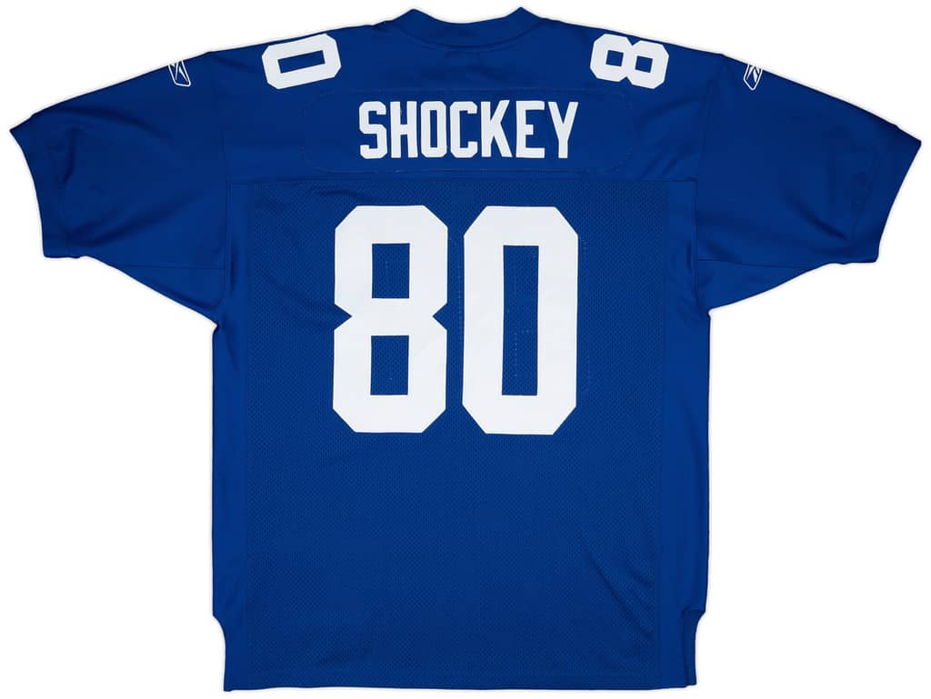 2007 New York Giants Shockey #80 Reebok Authentic Home Jersey - 8/10 - (XL)