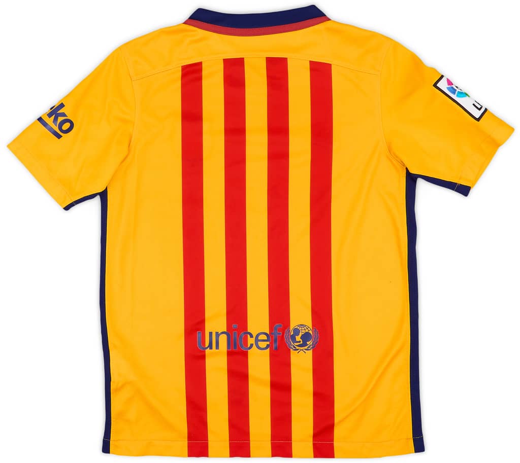2015-16 Barcelona Away Shirt - 7/10 - (M.Boys)