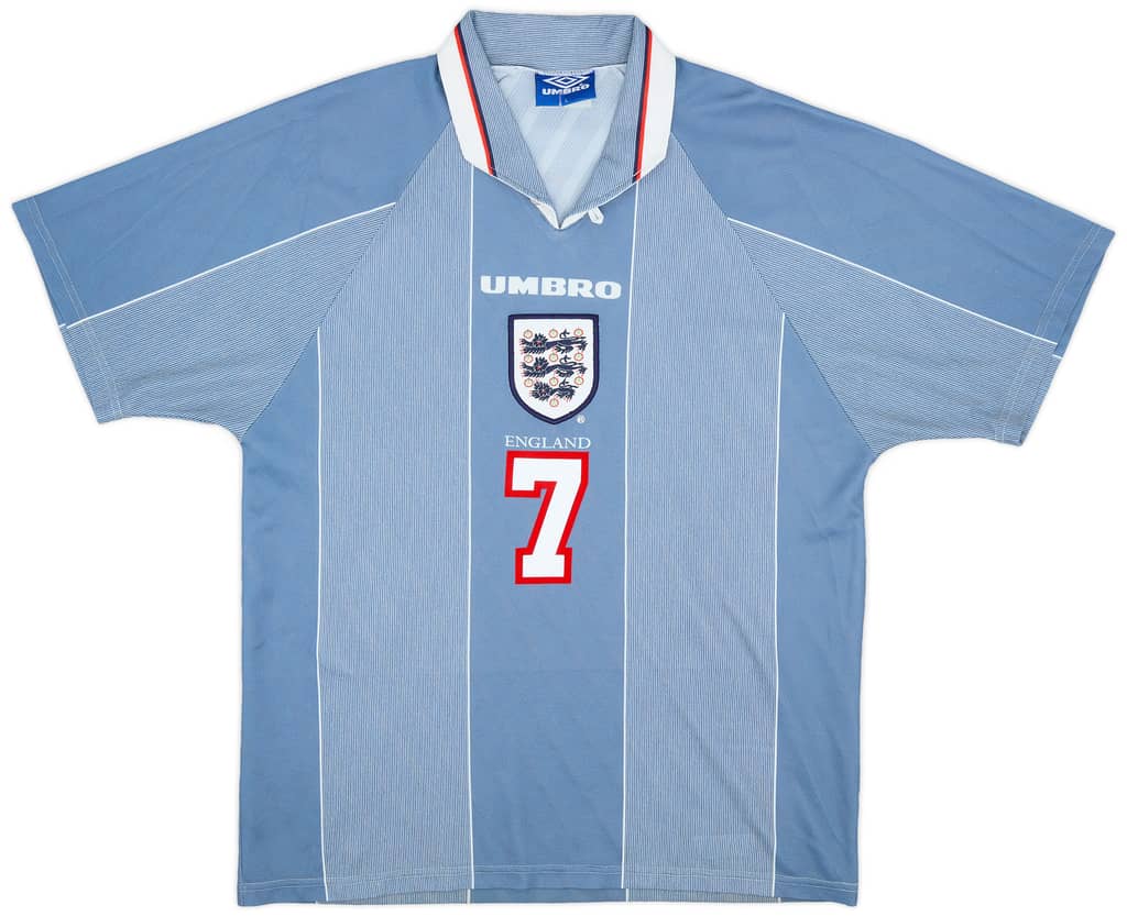 1996-97 England Away Shirt Beckham #7 - 9/10 - (L)