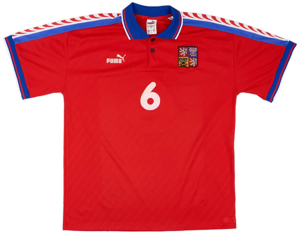 1996-98 Czech Republic Home Shirt Nemecek-#6 - 7/10 - (XL)