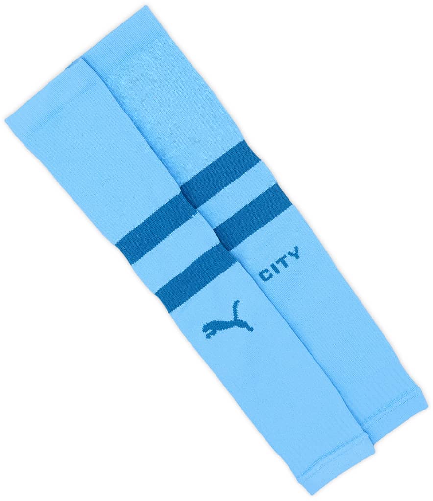 2023-24 Manchester City Home Footless Socks - 7/10 - (Adults)
