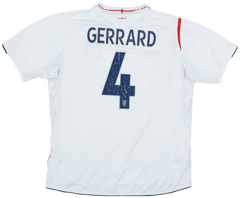 2005-07 England Home Shirt Gerrard #4 - 5/10 - (L)