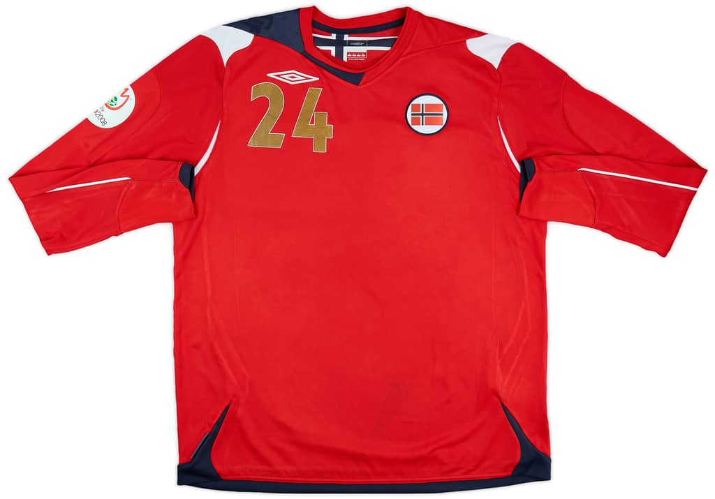 2006-08 Norway Match Issue Home L/S Shirt F. Johnsen #24