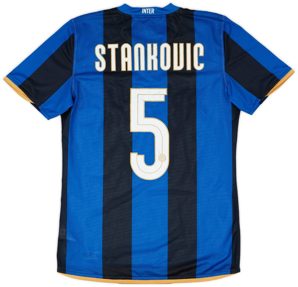 2008-09 Inter Milan Home Shirt Stankovic #5 - 6/10 - (M)