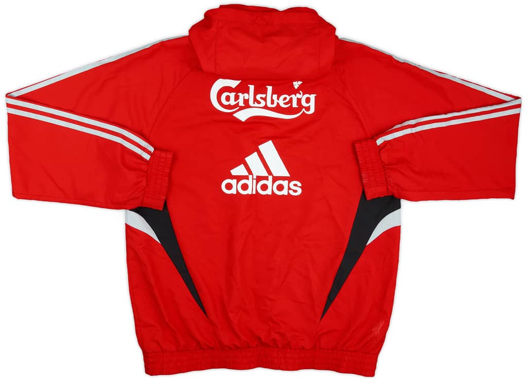 2008-09 Liverpool adidas 1/4 Zip Hooded Rain Jacket - 6/10 - (XL)