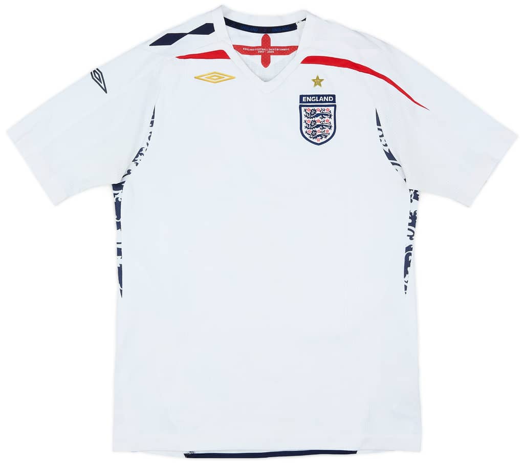 2007-09 England Home Shirt - 5/10 - (XL.Boys)