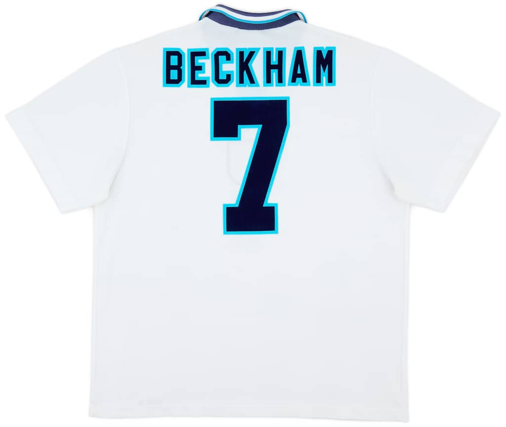 1995-97 England Home Shirt Beckham #7 - 8/10 - (XL)