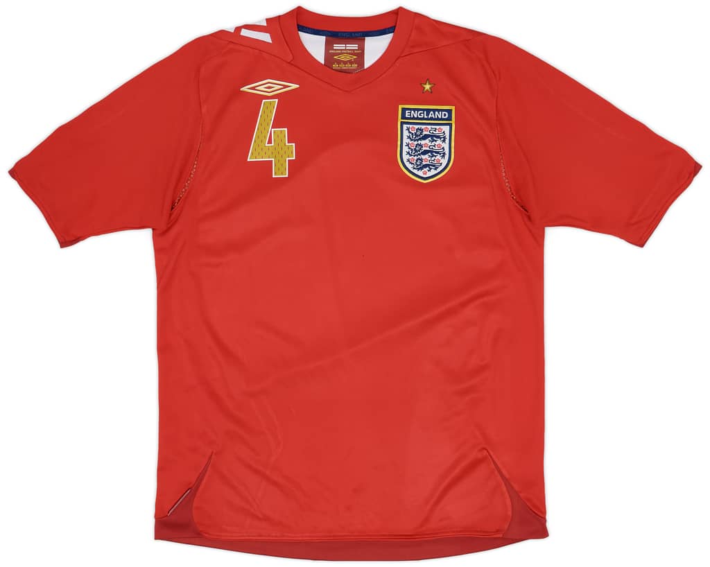 2006-08 England Away Shirt Gerrard #4 - 6/10 - (M)