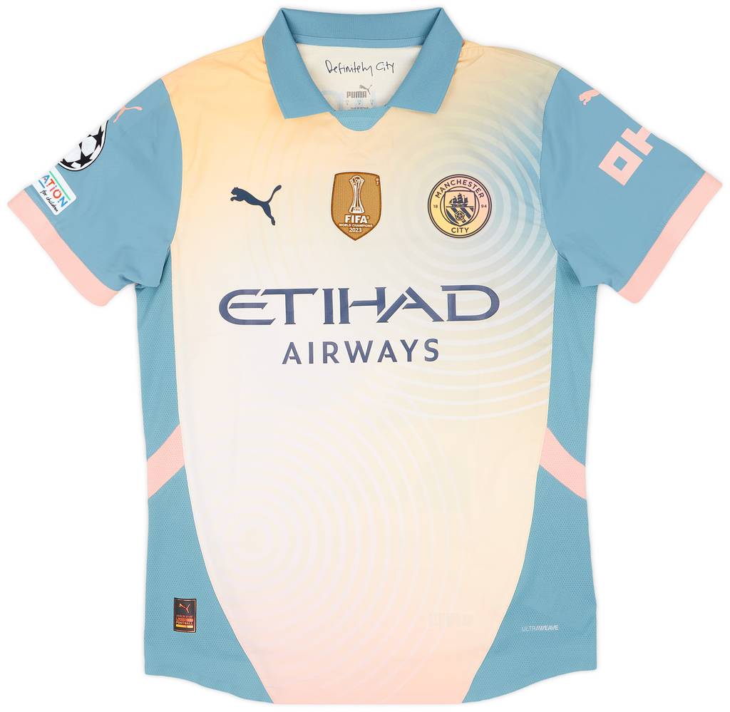 2024-25 Manchester City Match Issue Champions League Fourth Shirt Bernardo #20
