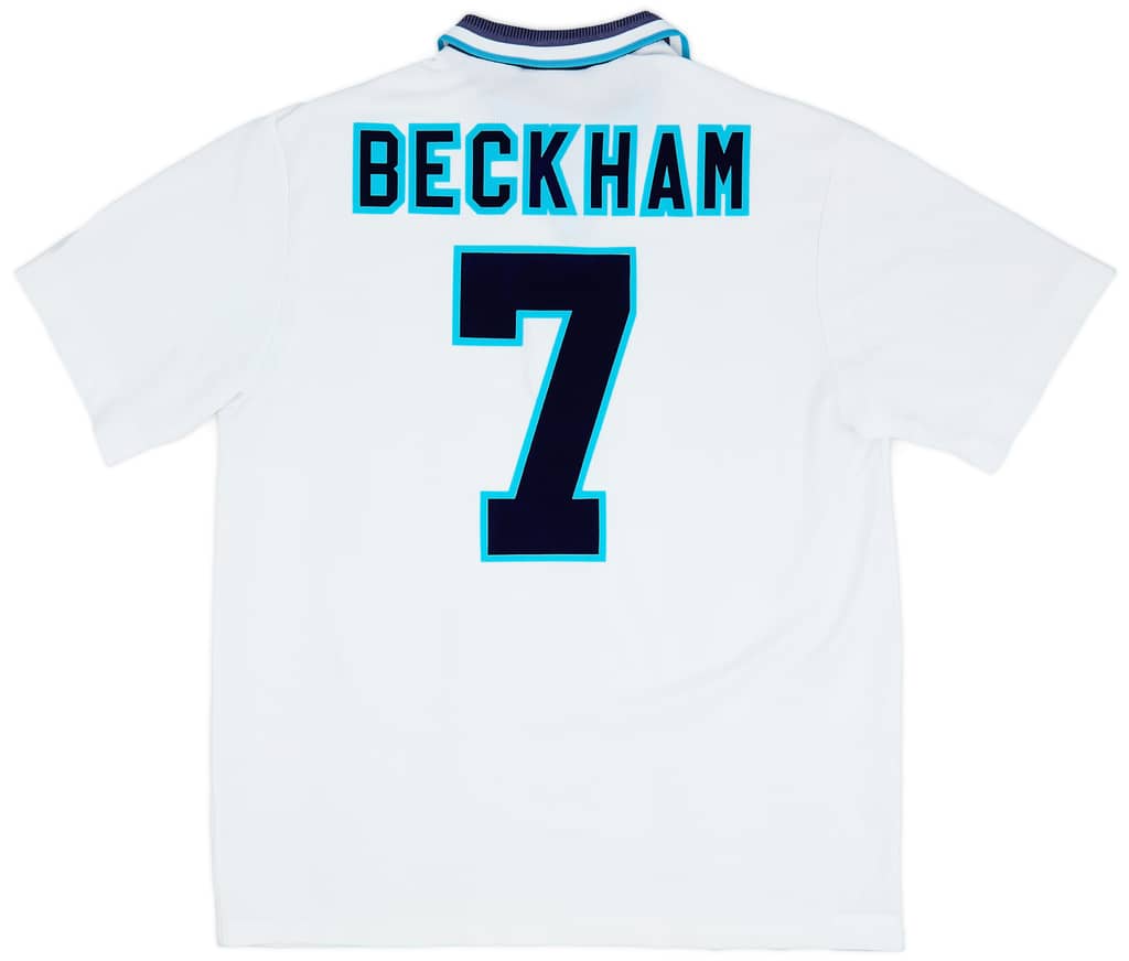 1995-97 England Home Shirt Beckham #7 - 8/10 - (XL)