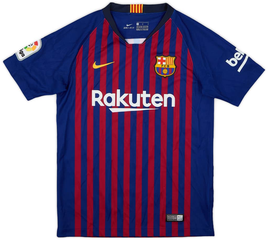 2018-19 Barcelona Home Shirt - 8/10 - (M.Boys)