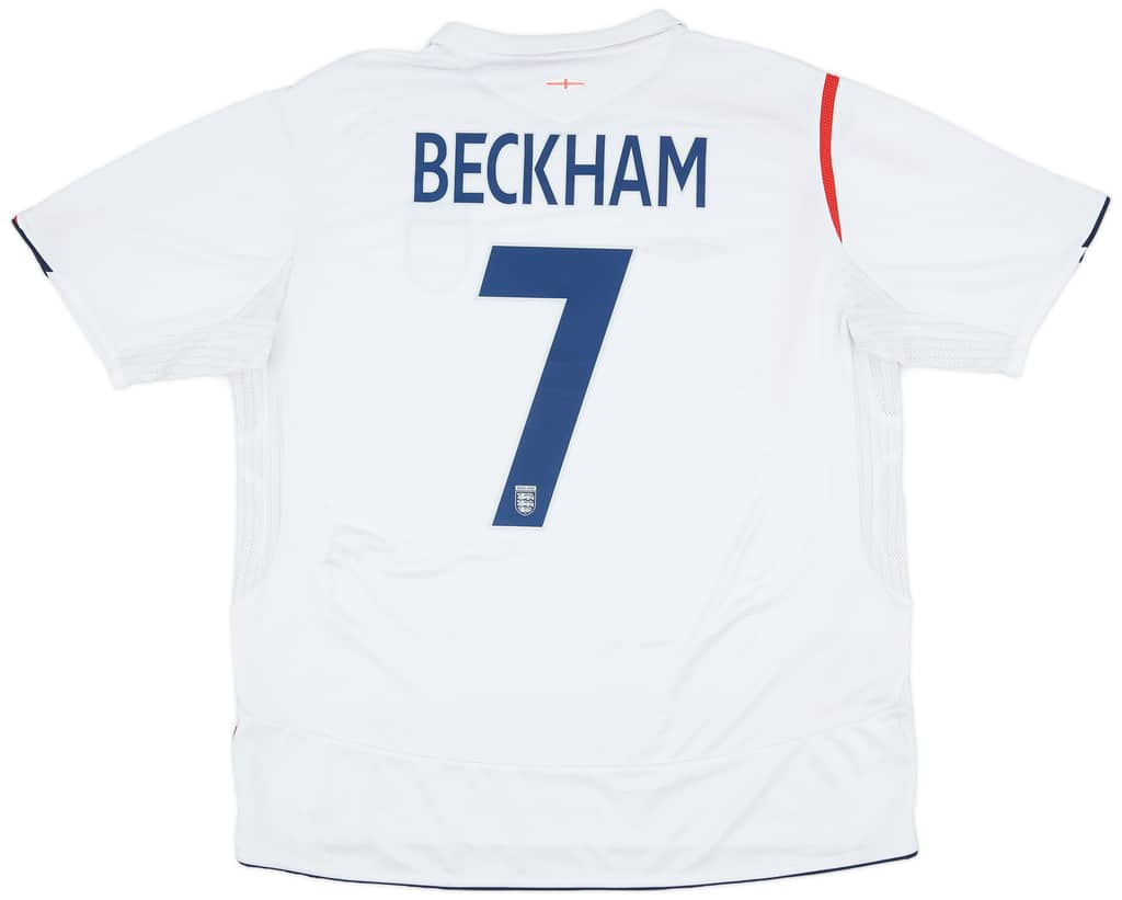 2005-07 England Home Shirt Beckham #7 - 6/10 - (XXL)