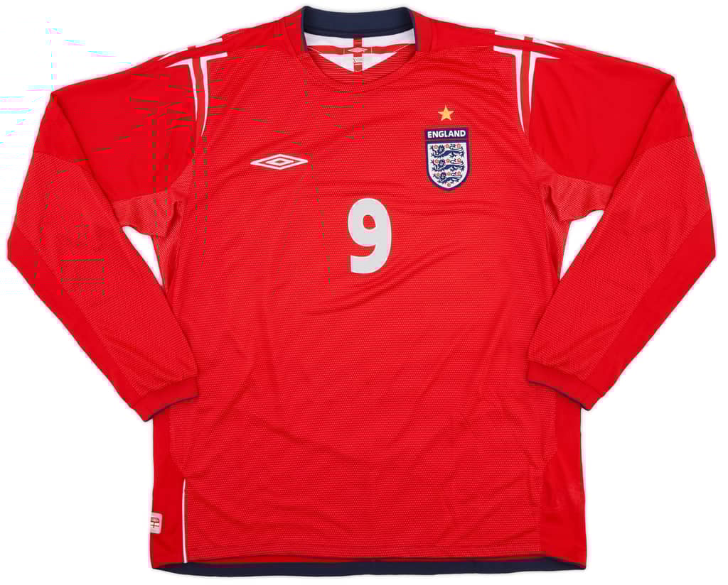 2004-06 England Away L/S Shirt Rooney #9 - 9/10 - (XL)