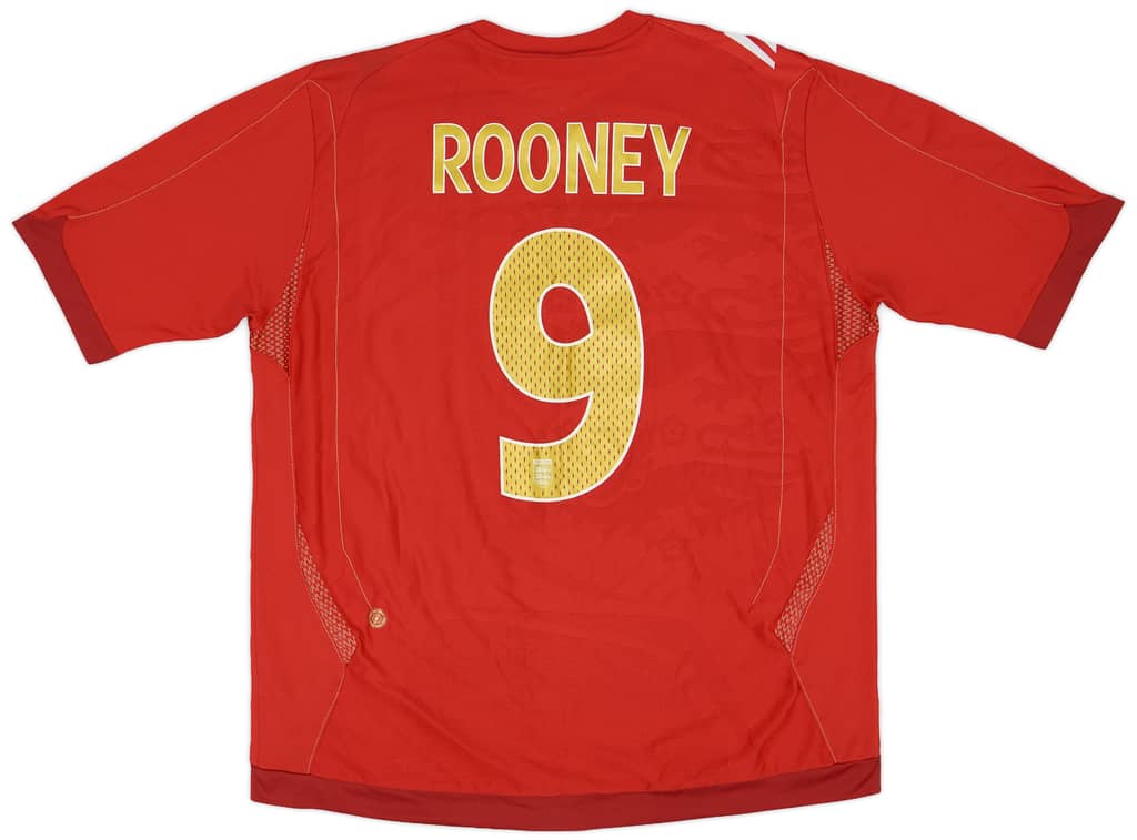 2006-08 England Away Shirt Rooney #9 - 7/10 - (XL)