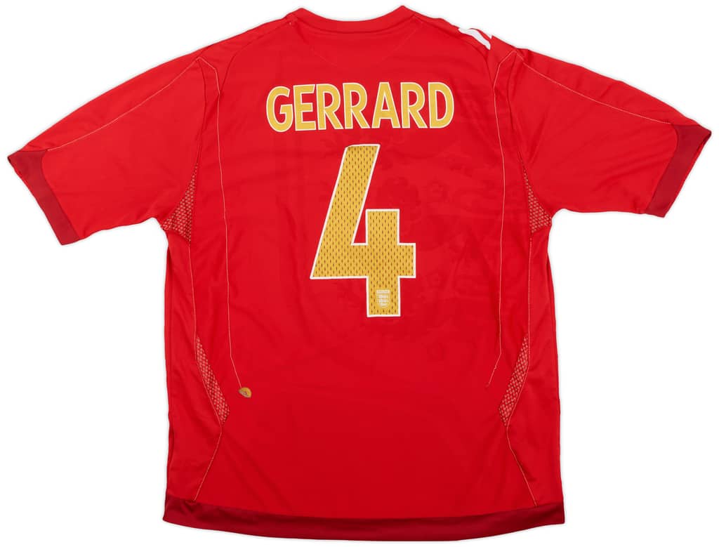2006-08 England Away Shirt Gerrard #4 - 5/10 - (XL)