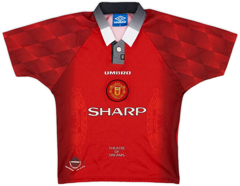1996-98 Manchester United Home Shirt - 9/10 - (L.Boys)