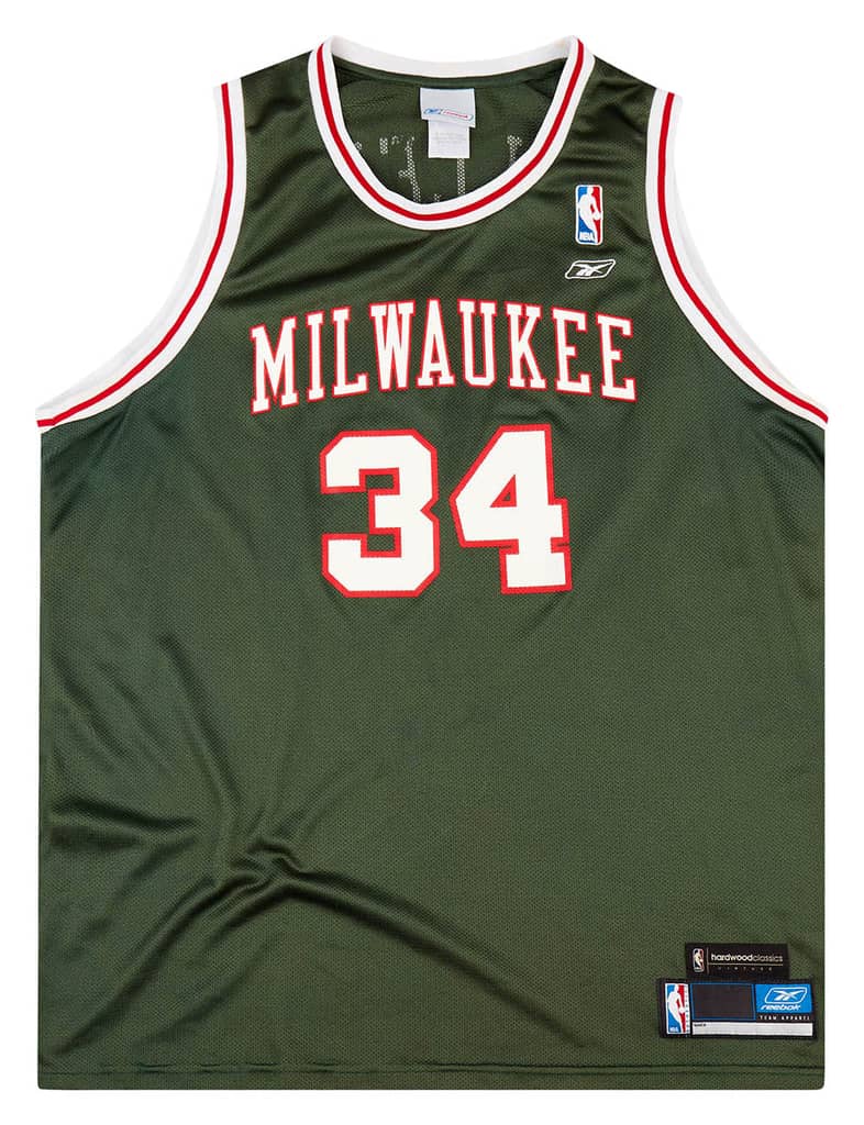 2002-03 Milwaukee Bucks Allen #34 Reebok Hardwood Classics Jersey (Away) L