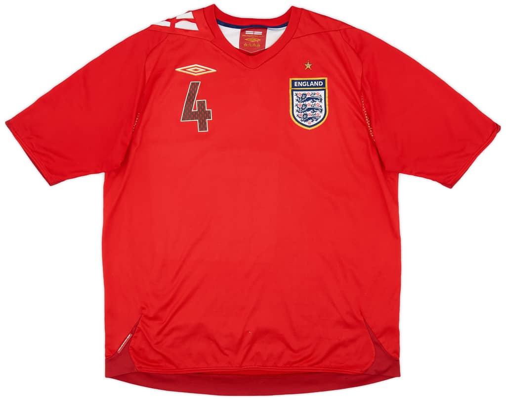 2006-08 England Away Shirt Gerrard #4 - 5/10 - (XL)