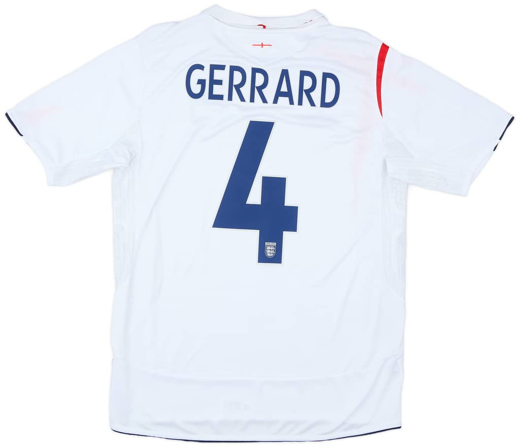 2005-07 England Home Shirt Gerrard #4 - 6/10 - (L)