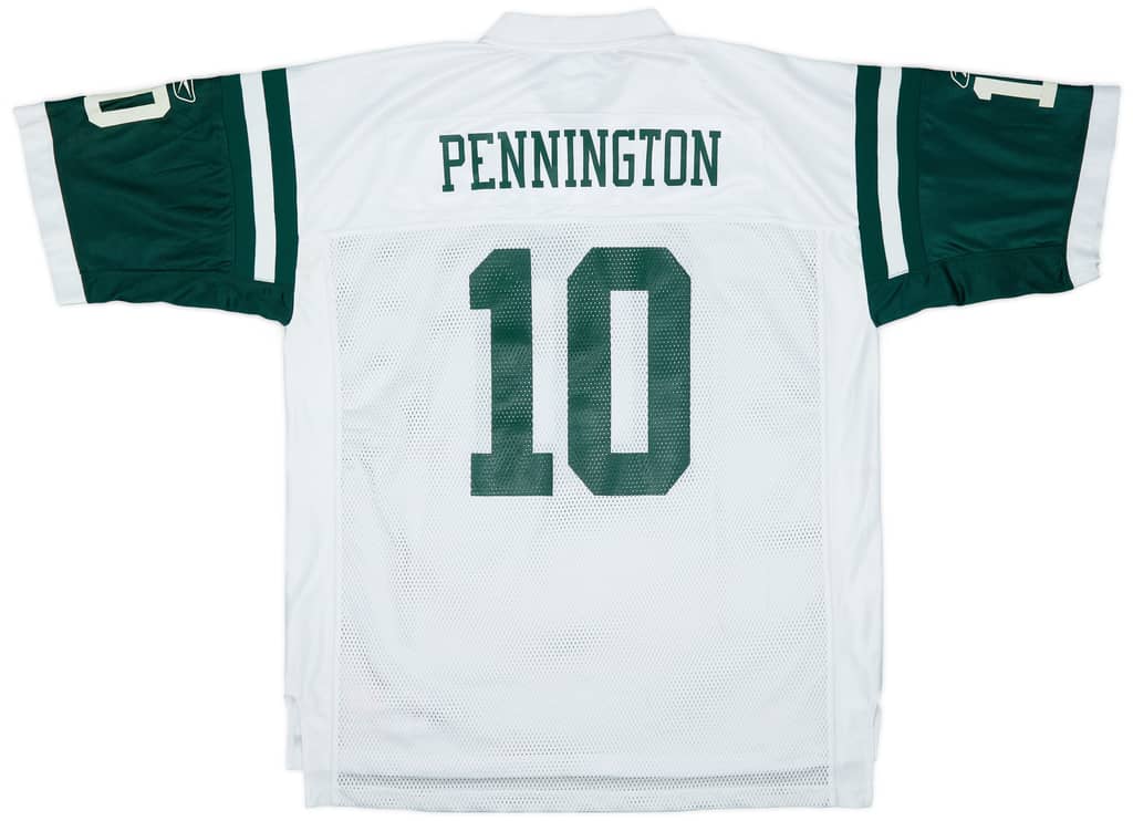 2002-04 New York Jets Pennington #10 Reebok On Field Away Jersey - 7/10 - (XL)