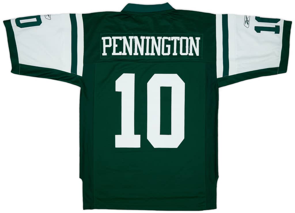 2005-06 New York Jets Pennington #10 Reebok Premier Home Jersey - 6/10 - (M)