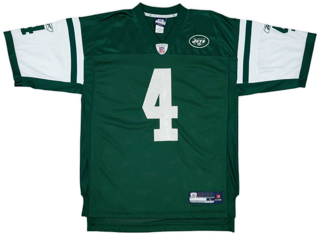 2008 New York Jets Favre #4 Reebok On Field Home Jersey - 9/10 - (L)