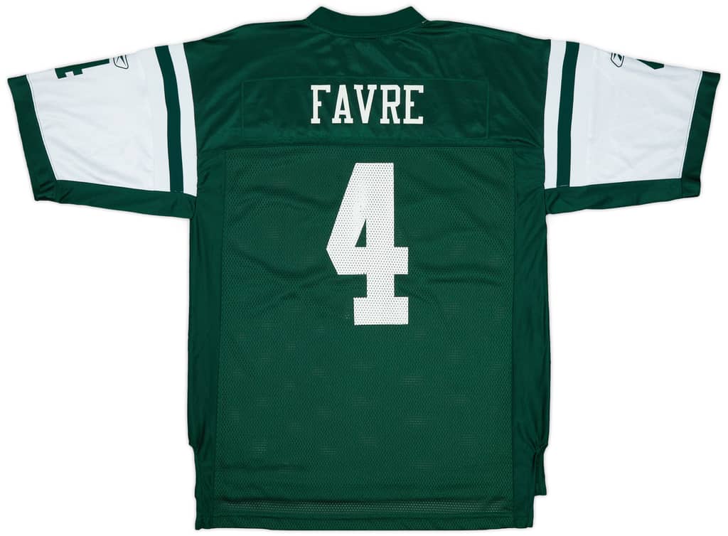 2008 New York Jets Favre #4 Reebok On Field Home Jersey - 9/10 - (L)