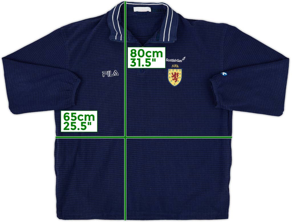 2000-02 Scotland Fila 1/4 Zip Fleece Top - 8/10 - (XL)
