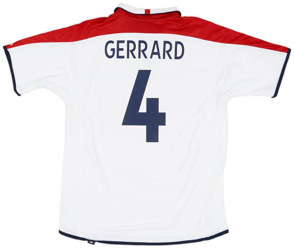2003-05 England Home Shirt Gerrard #4 - 6/10 - (S)