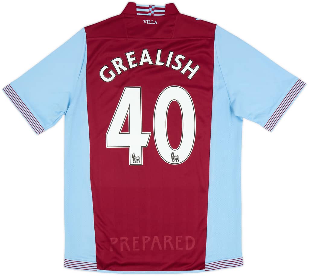 2013-14 Aston Villa Home Shirt Grealish #40 - 6/10 - (L)