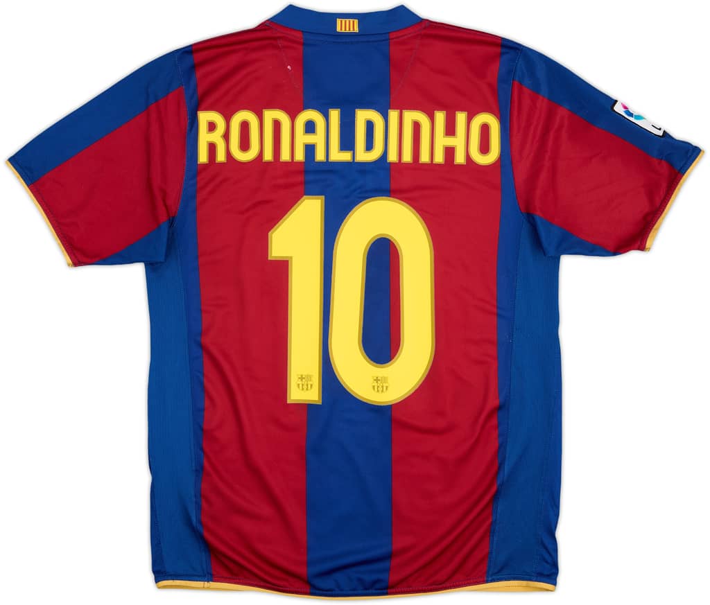 2007-08 Barcelona Home Shirt Ronaldinho #10 - 6/10 - (M)