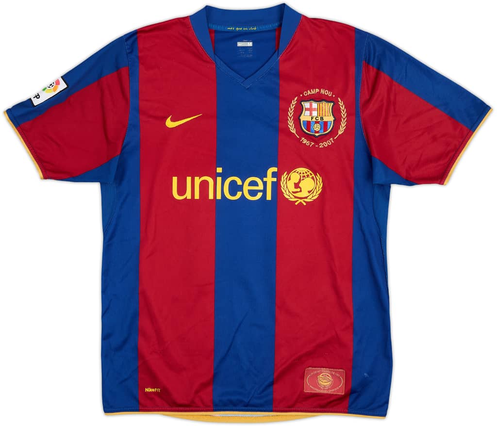 2007-08 Barcelona Home Shirt Ronaldinho #10 - 6/10 - (M)