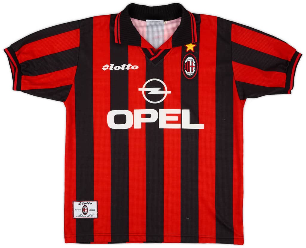 1996-97 AC Milan Home Shirt Weah #9 - 7/10 - (M)