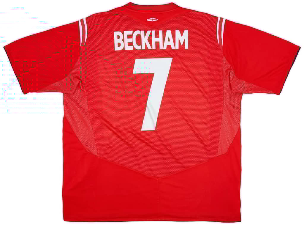 2004-06 England Away Shirt Beckham #7 - 7/10 - (XXL)